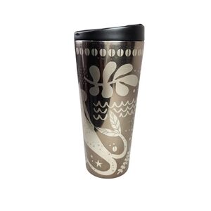 Starbucks 2017 Siren Mermaid Scales Metallic Silver Stainless Steel Travel 16oz